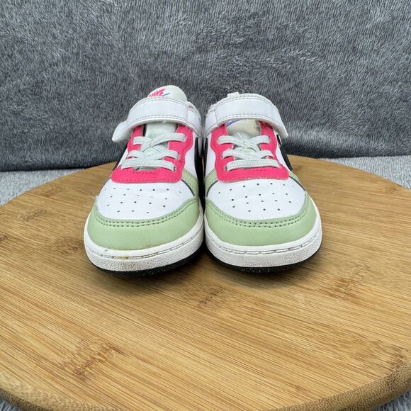 Nike Court Borough Low 2 Shoes Kids 10C White Black Sneakers DV5458-108 - Picture 3 of 9